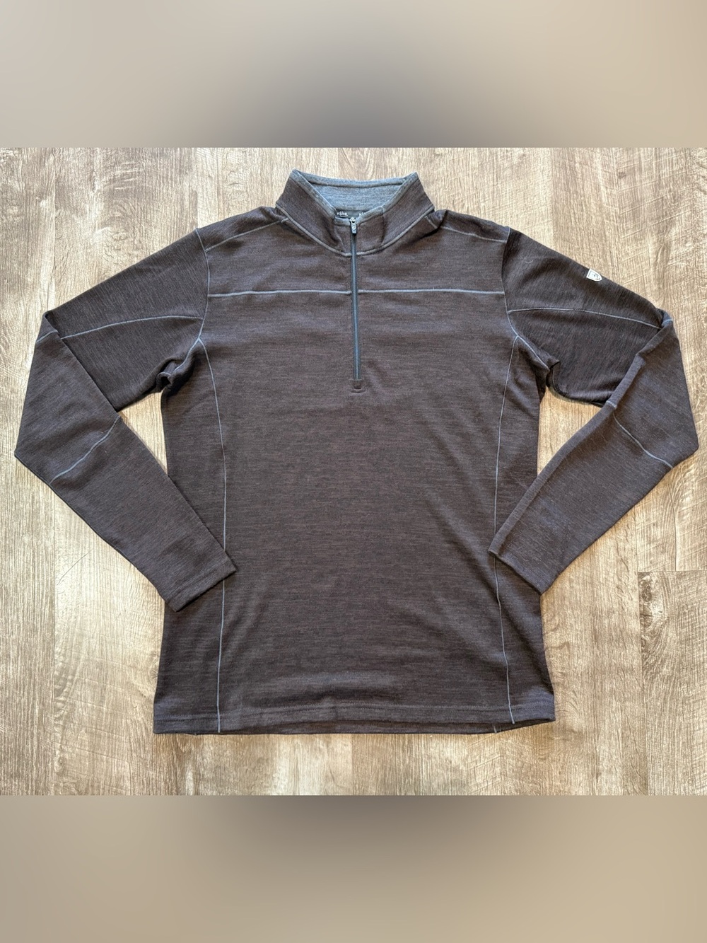 Kuhl Ryzer 1/4 Zip Pullover Mens Medium Brown Sweater Hiking Outdoor 3112